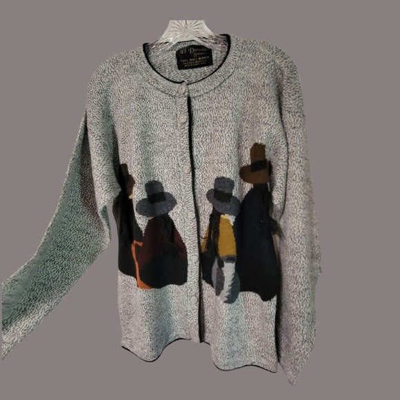 Vintage 100% Baby Alpaca Sweater Button Up Cardigan Peruvian Natives El‎ Dorado - Picture 5 of 8